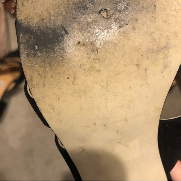 Sacha London Suede Strappy Slip On Block Heels Black 7 - Picture 8 of 8